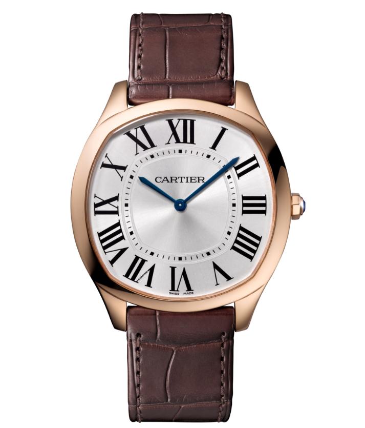 The 39 mm copy Drive De Cartier WGNM0006 watches have silver-plated dials.