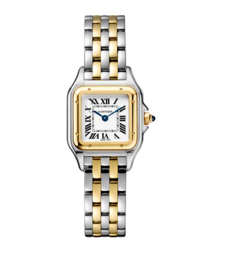 The 22*30 mm fake Panthère De Cartier W2PN0006 watches have silver-plated dials.