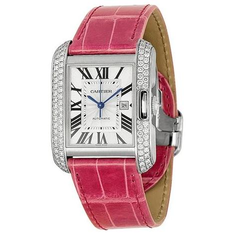 The 39.2*29.8 mm replica Cartier Tank Anglaise WT100018 watches have silver-plated dials.