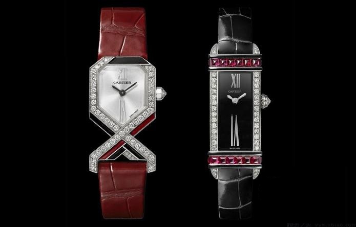 The female fake watches are decorated with diamonds.