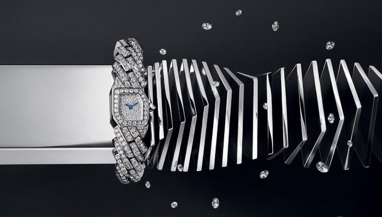 The 18k white gold fake watches are designed for females.